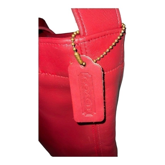 COACH Soho Women’s Vintage Buckle Red 'Poppy' Leather Hobo Bag Made in USA - Picture 6 of 16